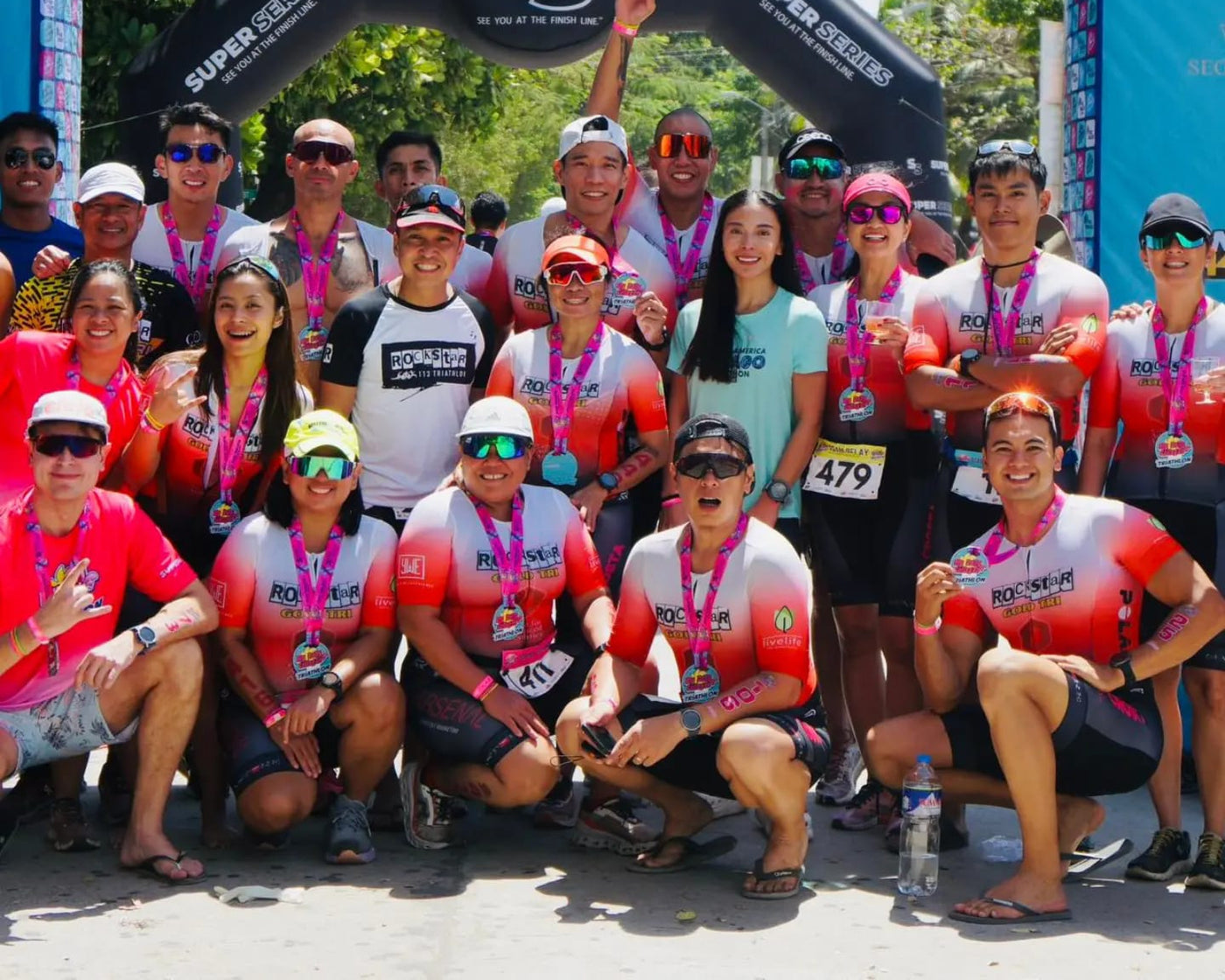 Rock Start Triathlon Team Wearing R&R Sports Apparel Custom Trisuit