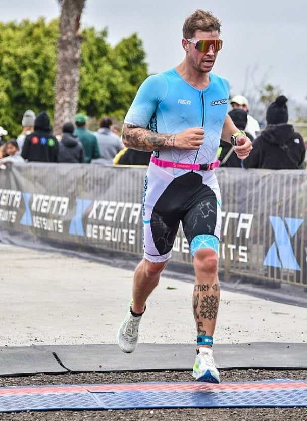 Triathlete Wearing R&R Custom Trisuit