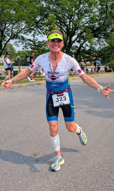 Triathlete Wearing R&R Custom Trisuit