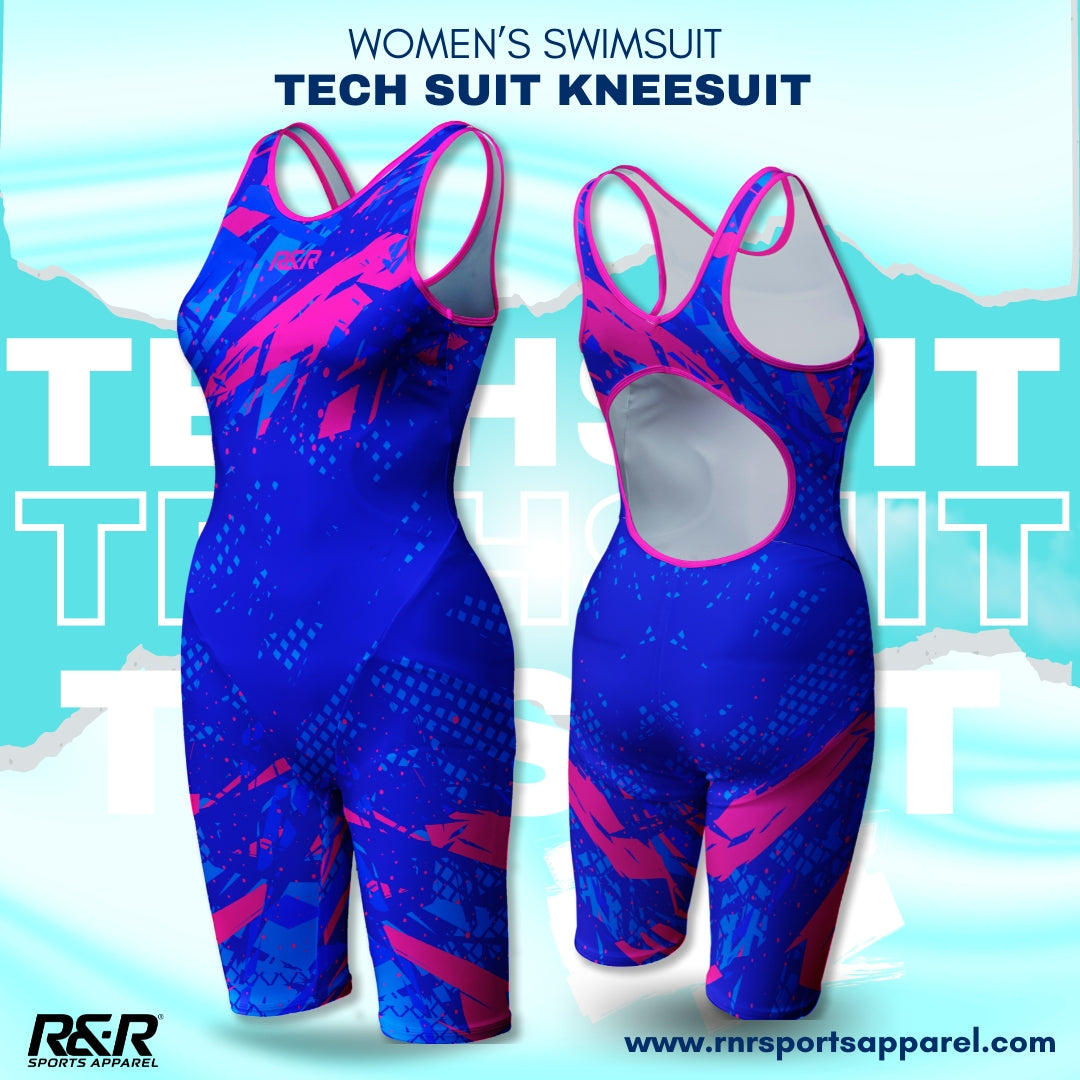 Wavecrest Azure Women's Open Back Kneeskin Tech Suit Swimsuit - R&R Sports Apparel