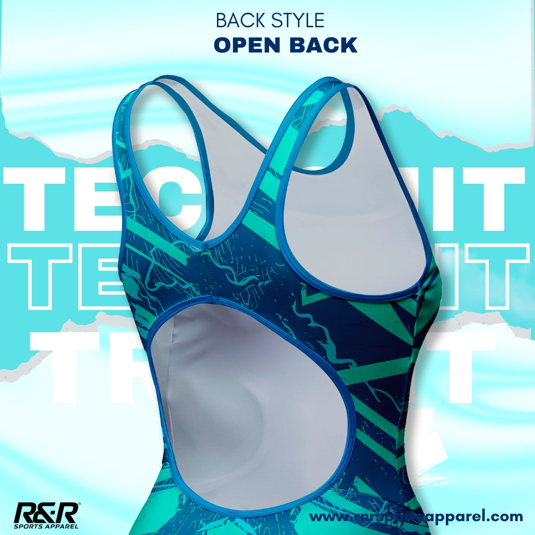 AquaCircuit Women's Open Back Kneeskin Tech Suit Swimsuit - R&R Sports Apparel