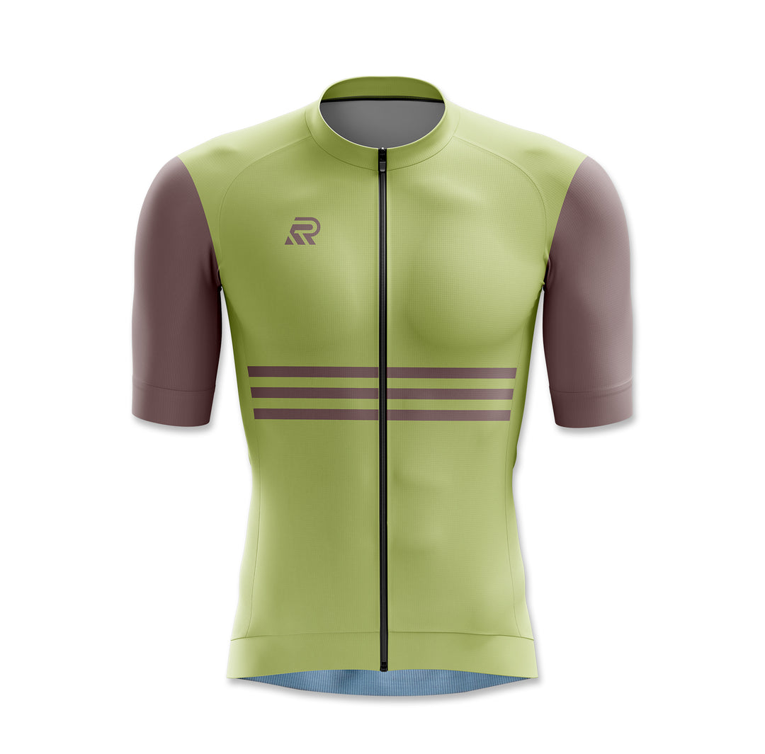 R&R Sports Apparel Pale Olive Seamless Cycling Jersey